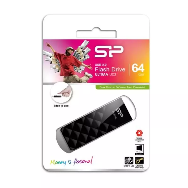 Silicon Power Ultima U03 64GB memoria USB, negro (SP064GBUF2U03V1K)