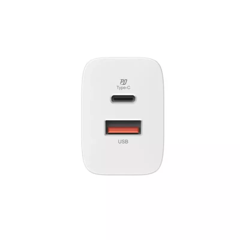Silicon Power Boost Charger QM16 Cargador de viaje de 20W, USB-A + USB-C, enchufes EU/US/UK/AU, blanco