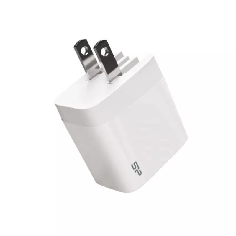 Silicon Power Boost Charger QM16 Cargador de viaje de 20W, USB-A + USB-C, enchufes EU/US/UK/AU, blanco