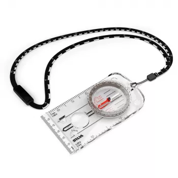 Brújula de placa base Silva 3NL-360 360° con marcas luminosas y lente de aumento