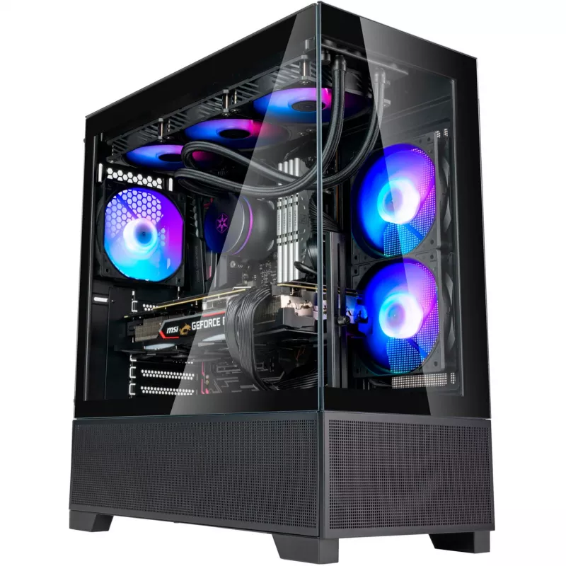 SilverStone Lucid 05 Black caja semitorre con diseño panorámico de cristal de 270°