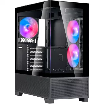 SilverStone Lucid 05 Black caja semitorre con diseño panorámico de cristal de 270°