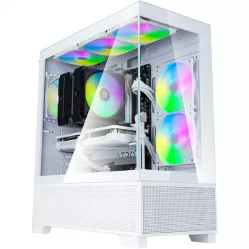 SilverStone Lucid 05 White caja semitorre con diseño panorámico de cristal de 270°