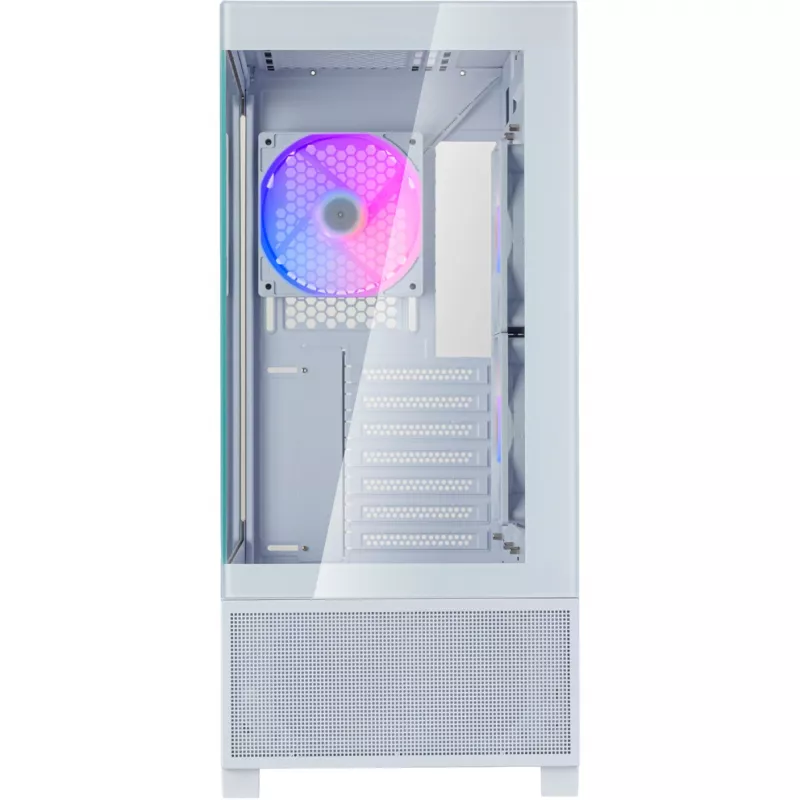 SilverStone Lucid 05 White caja semitorre con diseño panorámico de cristal de 270°