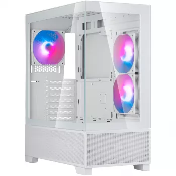 SilverStone Lucid 05 White caja semitorre con diseño panorámico de cristal de 270°