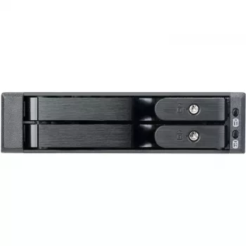 SilverStone SST-FS202B-V2 Bahía de 2 x 3,5 pulgadas SATA hot-swap para bahía de 5,25 pulgadas - Negro