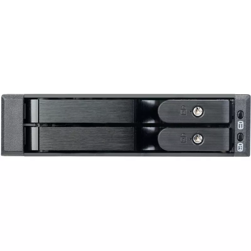 SilverStone SST-FS202B-V2 Bahía de 2 x 3,5 pulgadas SATA hot-swap para bahía de 5,25 pulgadas - Negro