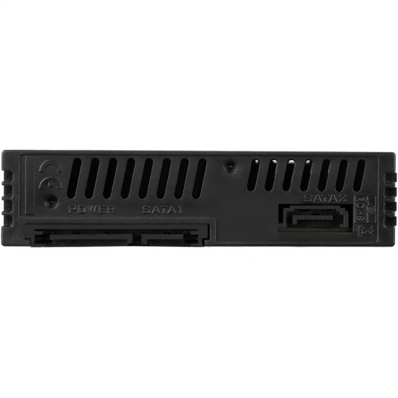 SilverStone SST-FS202B-V2 Bahía de 2 x 3,5 pulgadas SATA hot-swap para bahía de 5,25 pulgadas - Negro