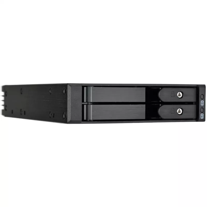 SilverStone SST-FS202B-V2 Bahía de 2 x 3,5 pulgadas SATA hot-swap para bahía de 5,25 pulgadas - Negro