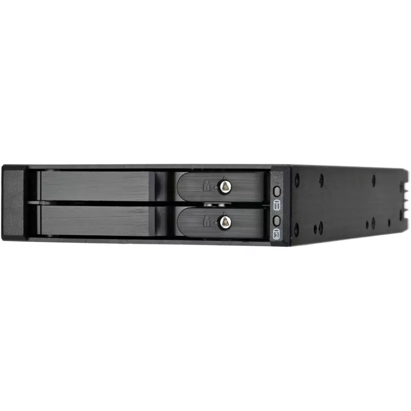 SilverStone SST-FS202B-V2 Bahía de 2 x 3,5 pulgadas SATA hot-swap para bahía de 5,25 pulgadas - Negro