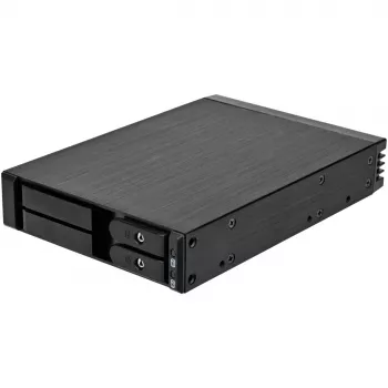 SilverStone SST-FS202B-V2 Bahía de 2 x 3,5 pulgadas SATA hot-swap para bahía de 5,25 pulgadas - Negro