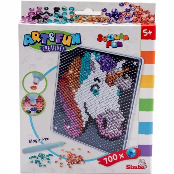 SIMBA-DICKIE Art & Fun Kit de manualidades unicornio con lentejuelas