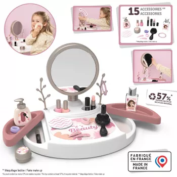 SIMBA-DICKIE My Beauty Studio tocador interactivo para juego de rol con espejo iluminado y 10 accesorios para niños de 3 a 6 años