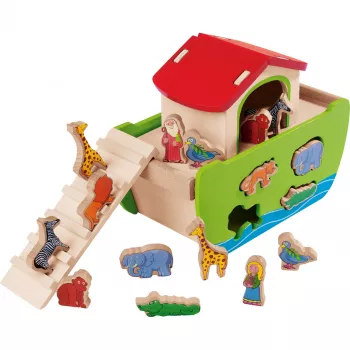 SIMBA-DICKIE Juego de encajar de madera Arca de Noé (21 piezas)