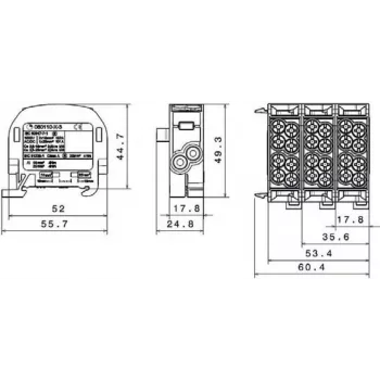 SIMET SCB 25 Al/Cu 80A bloque distribuidor de derivación unipolar marrón 81501015