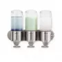 Dispensador de ducha con soporte de pared Simplehuman, 3 dispensadores, acero inoxidable cepillado