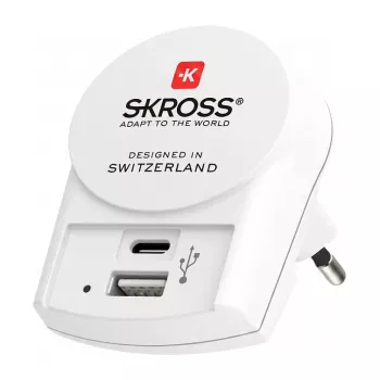 SKROSS Pro+ USB AC30PD Adaptador de viaje universal con 30W USB-C PD y USB-A