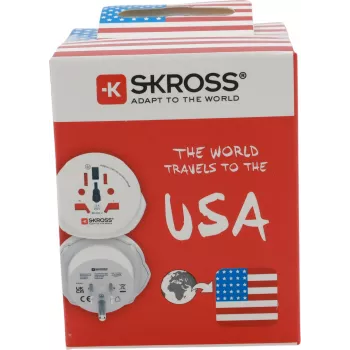 SKROSS Adaptador de viaje universal con 2 puertos USB, blanco (1.500221C-E)