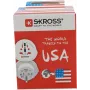 SKROSS Adaptador de viaje universal con 2 puertos USB, blanco (1.500221C-E)