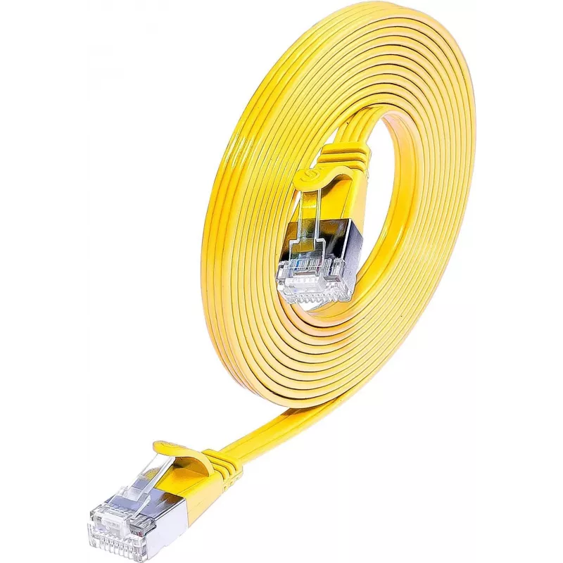 Wirewin cable patch Cat.6 SLIM STP (PIMF), 0,1 m, amarillo PKW-STP-SLIM-KAT6 0.1 GE