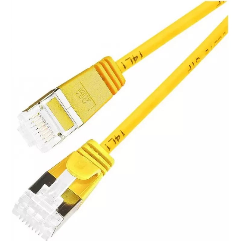 Wirewin PKW-LIGHT-STP-K6A 3.0 GE Cat 6a U/FTP Slim Cable de conexión redondo, 3,0 m, amarillo, PoE