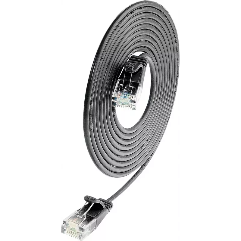 Wirewin SLIM UL6 10 SW - Cable de parcheo Cat.6 SLIM-Light, U/UTP, 10 m, negro PKW-LIGHT-K6 10.0 SW