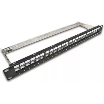 Wirewin TKS PANEL 24 BLACK - Panel ciego apantallado de 24 puertos Keystone, montaje en rack de 19 pulgadas 1U, Negro