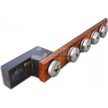 Wirewin Barra de puesta a tierra – Kit de montaje para rack de 19 pulgadas, acero inoxidable, 490 mm, negro/marrón