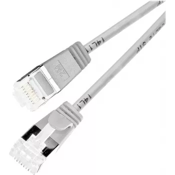 Wirewin Cable de parcheo Slim Round U/FTP Cat 6a, Gris, 1,0m, 10 Gbps, PoE, Diseño flexible y delgado para espacios reducidos (PKW-LIGHT-STP-K6A 1.0)