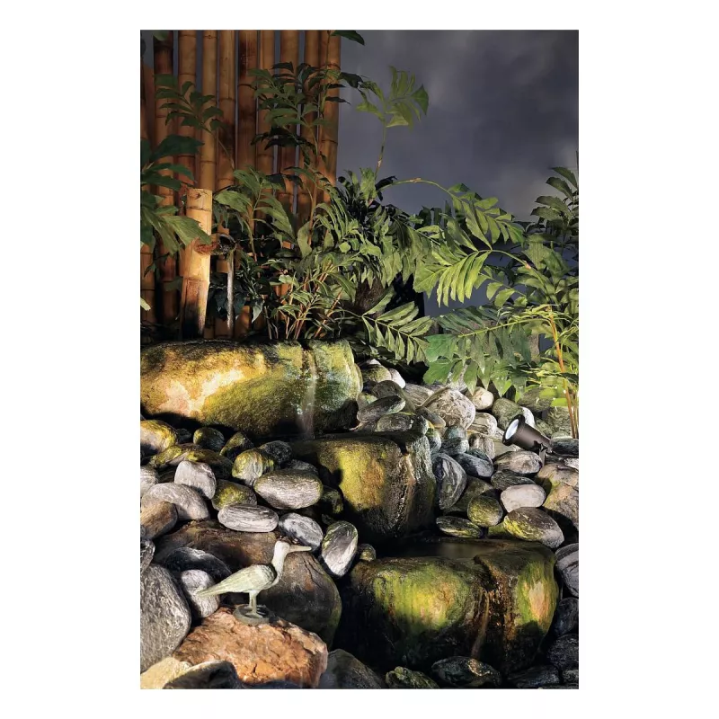 SLV Nautilus Foco de jardín con estaca 227410 GU10 IP65 con piqueta y cable de 1,5 m negro