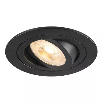 Foco empotrable SLV New Tria 75, GU10, máx. 10W, negro, 75mm