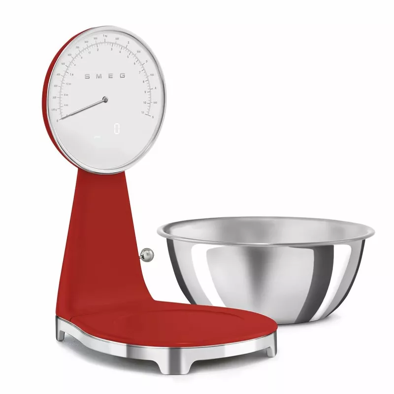 SMEG Báscula de cocina analógica y digital roja KSF01RDWW