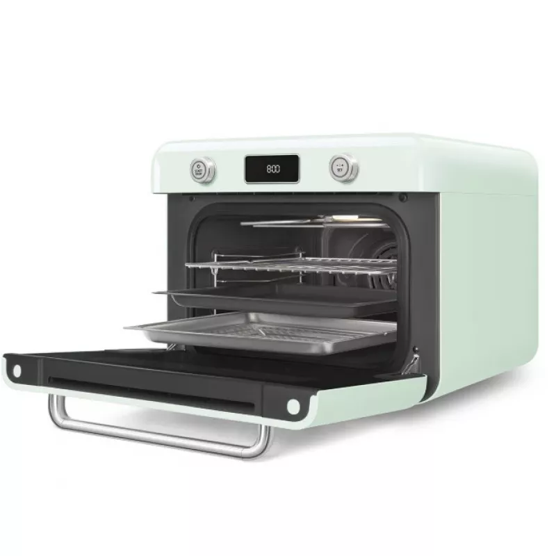 Smeg COF01PGEU mini horno Vintage, verde pastel