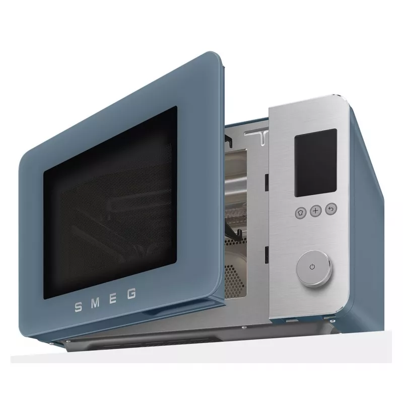 Smeg Microondas combinado MOC02SBMEU, 9 funciones, 2100 W, Storm Blue mate