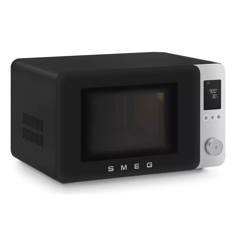 Smeg MOC02BLMEU Horno microondas combinado, 9 funciones, 2100 W, negro mate