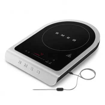 Placa de inducción portátil Smeg PIC01BLMEU, 1 zona, control táctil, negra
