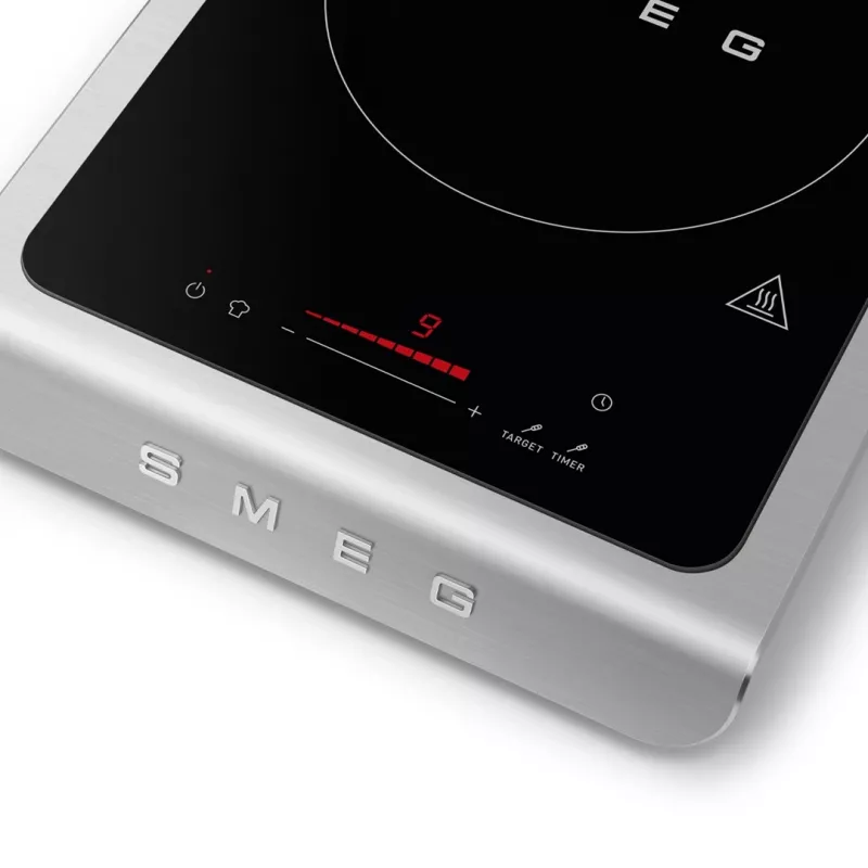 Placa de inducción portátil Smeg PIC01BLMEU, 1 zona, control táctil, negra