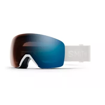 Smith Skyline Gafas de esquí con lente ChromaPop fotocromática, montura White Vapor y lente Blue Sensor Mirror