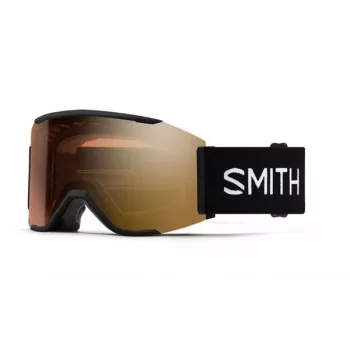 Smith Squad Mag gafas de esquí - negras con lentes ChromaPop Pro Gold Mirror y Storm Rose Flash