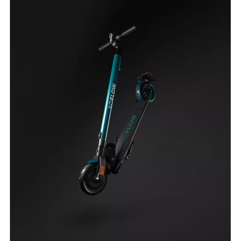 SoFlow SO1 Patinete eléctrico, negro/turquesa, 20 km/h, capacidad de carga 100 kg