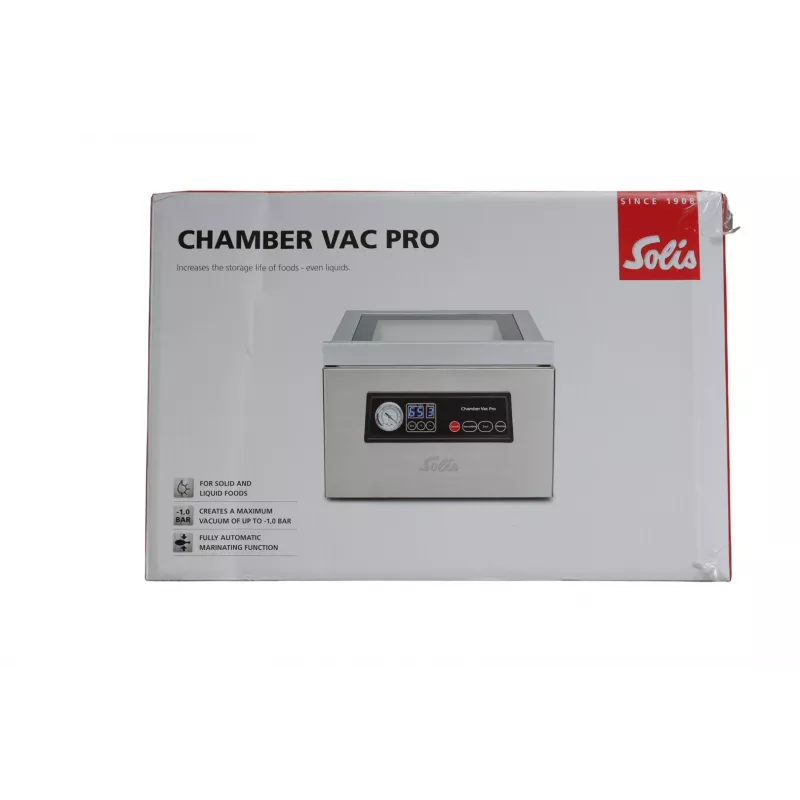 Solis Chamber Vac Pro (Type 5702) Envasadora al vacío de cámara S0136, 950 mbar, 350 W, Acero inoxidable