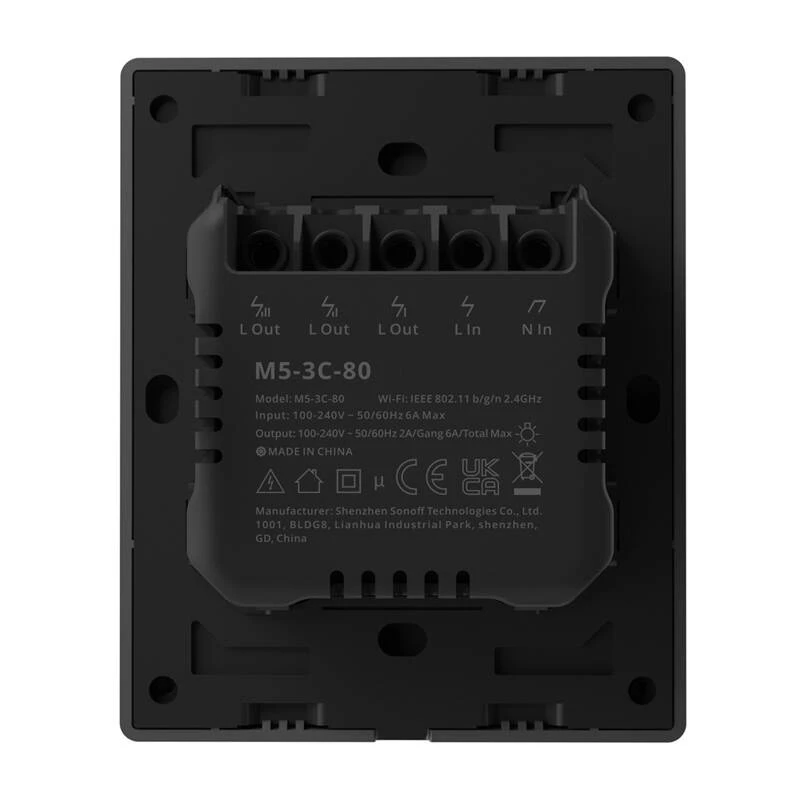 SONOFF M5 interruptor de pared inteligente M5-3C-80M, Wi-Fi, Matter