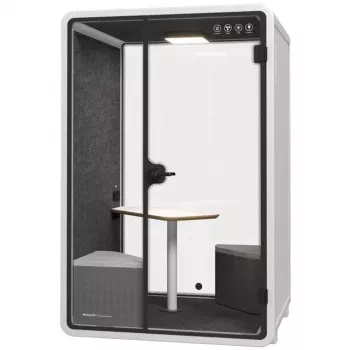 SOUNDBOX INC Soundbox Office Pod SR-M (E5) 2 personas blanco – cabina de reuniones acústica con ventilación, iluminación LED y alimentación eléctrica