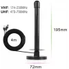 Spacetronik Hook Antena magnética TV DVB-T2 con amplificador de 28 dBi y cable de 3 m