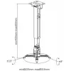 Soporte universal para proyector Spacetronik SPA-P01B 2 en 1 techo/pared, 15 kg, acero, negro