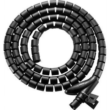 SpeaKa Professional Espiral para cables de poliuretano PE negro flexible 15 mm x 2,5 m (SP-13402968)
