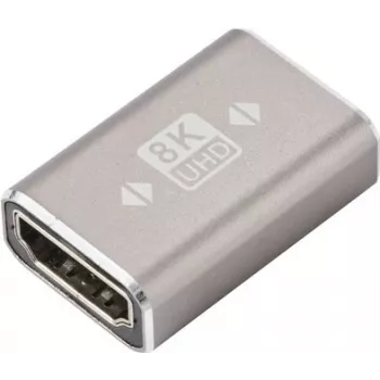 SpeaKa Professional SP-11301992 adaptador HDMI conector hembra a conector hembra 8K 60Hz 4K 120Hz aluminio gris