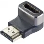 SpeaKa Professional SP-11306836 adaptador HDMI 8K 60Hz 4K 120Hz acodado 90° hacia abajo conector macho a conector hembra negro plata