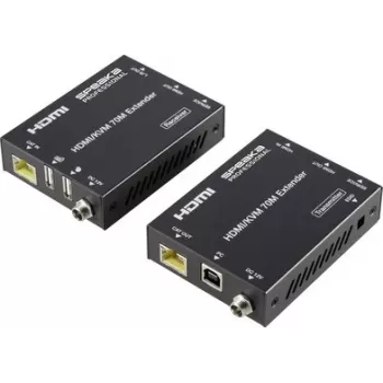 SpeaKa Professional SP-11562928 Set extensor HDMI controlable por PC 4K@60Hz 70m CAT6 negro