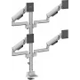 SpeaKa Professional SP-MM-1070 Soporte de mesa para cuatro monitores para pantallas de 17-40 pulgadas, aluminio, altura ajustable, inclinación, giro, rotación 360°, 8 kg por brazo, negro SP-14376404